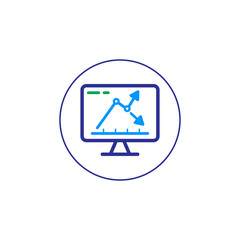 Sticker - Business growth analysis chart icon