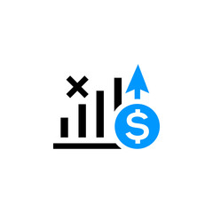 Wall Mural - Business growth analysis chart icon