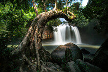 Haew Suwat Waterfall At Khao Yai National Park, Nakhon Ratchasima Province, Thailand
