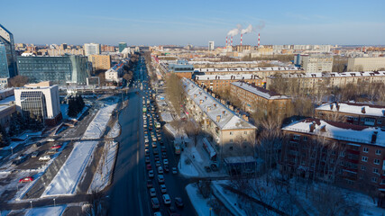 Wall Mural - City streets intersection in Tyumen. Russia