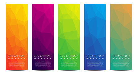 Poster - Abstract banner with polygon background. Templates or website headers. Design element. Low poly background. Banner vector