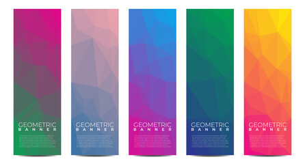 Poster - Abstract banner with polygon background. Templates or website headers. Design element. Low poly background. Banner vector