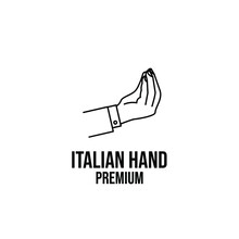 Italian Pinecone Hand Gesture Line Logo Icon Design Vector Illustration