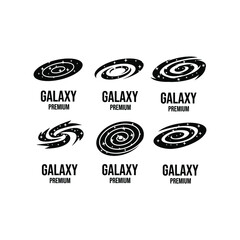set collection galaxy logo icon design vector illustration