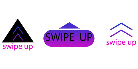 Poster - Swipe up. Abstract digital background. Modern concept. Up arrow button symbol. Vector illustration. Stock image.