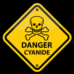 Wall Mural - Danger, Cyanide, sign and label vector