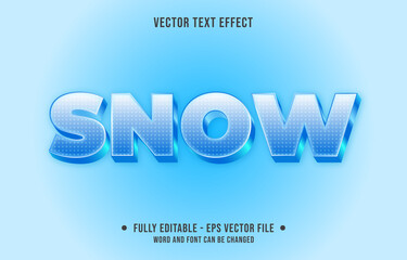 Wall Mural - editable text effect gradient blue ice snow style