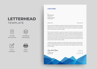 Creative Abstract Business Letterhead Design. Modern Minimal Simple  Corporate Letterhead Design Template