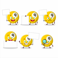 Sticker - Billiards ball cartoon character bring information board