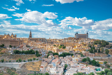 Wall Mural - Toledo cityscape. Toledo is capital of province of Toledo (70 km south of Madrid), Spain. It was declared a World Heritage Site by UNESCO in 1986.