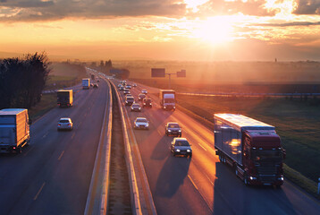 Wall Mural - Logistic and transport. Highway transport.Road safety