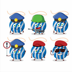 Wall Mural - A dedicated Police officer of christmas lights blue mascot design style