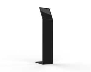 Wall Mural - Acrylic information show electronic display floor stand for branding, 3d illustration