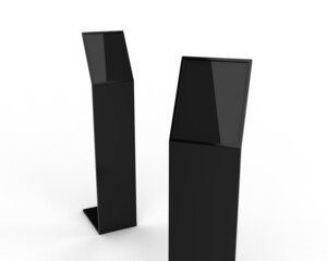 Wall Mural - Acrylic information show electronic display floor stand for branding, 3d illustration