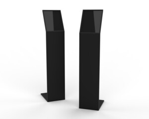 Wall Mural - Acrylic information show electronic display floor stand for branding, 3d illustration
