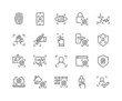 Simple Set of Biometric Related Vector Line Icons. Contains such Icons as Voice Recognition, Fingerprint, Door Lock and more. Editable Stroke. 48x48 Pixel Perfect.