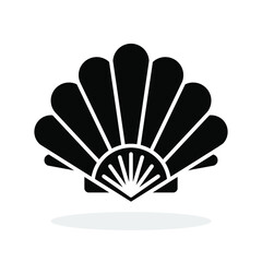 Wall Mural - sea shell icon. pearl shell icon. vector illustration. shell vector icon. black seashell icon