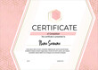 © Юлия Кондратьева - Certificate with soft pink and gold graphic background. Modern fashion horisontal Certificate template. Elegant diploma in vector.