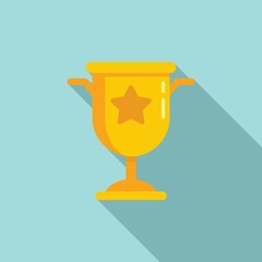 Canvas Print - Quality cup icon flat vector. Award trophy