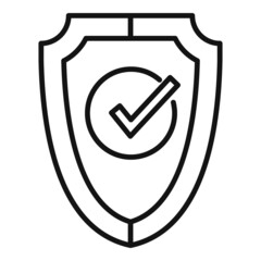 Poster - quality shield icon outline vector. check guarantee