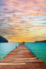 Wall Mural - Tropical Resort.  boardwalk on beach