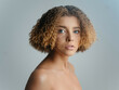 © SHOTPRIME STUDIO - pretty woman naked shoulders curly hair close-up