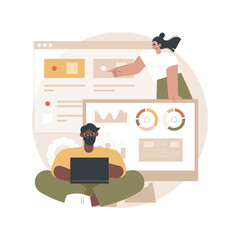 Poster - Enterprise IT management abstract concept vector illustration. IT software solutions, enterprise architecture, integrated and automated IT processes, business and customer value abstract metaphor.
