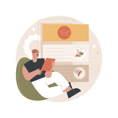 Poster - Online tutoring app and software abstract concept vector illustration. online tutoring session, video chat, e-learning in quarantine, scheduling software, personal learning plan abstract metaphor.
