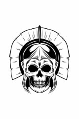 Wall Mural - Gladiator skull vector illustration