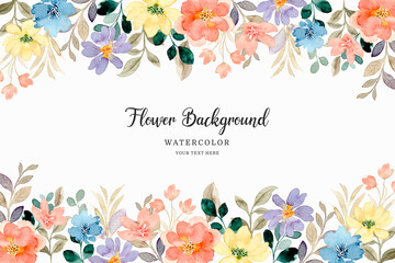 Soft floral background with watercolor