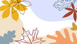 Hand drawn autumn abstract background. Modern design with fall leaves