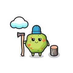 Character cartoon of puke as a woodcutter