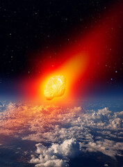 Aufkleber - Attack of the asteroid on the Earth 