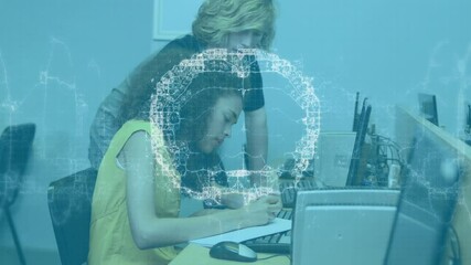 Poster - Animation of data processing over group of students using computers