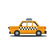 Vector Illustration of vintage yellow New York Taxi. Retro taxi cab vector simple cartoon 