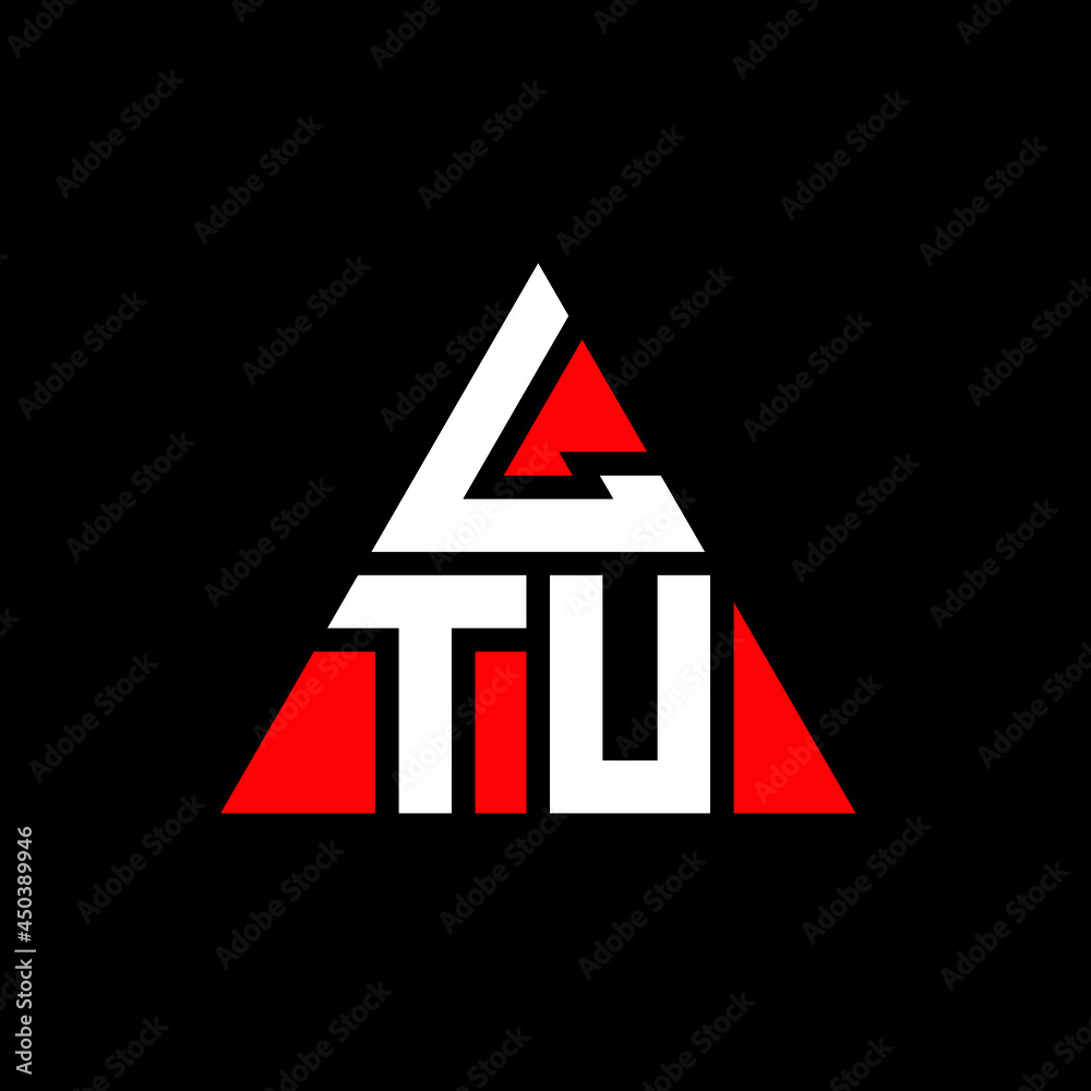 LTU triangle letter logo design with triangle shape. LTU triangle logo design monogram. LTU triangle vector logo template with red color. LTU triangular logo Simple, Elegant, and Luxurious Logo. LTU 