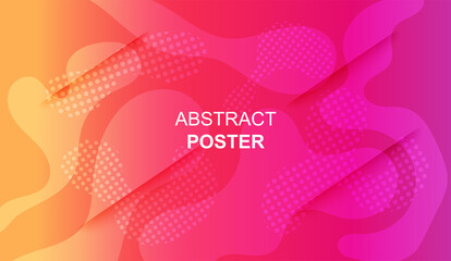 Wall Mural - vivid colorful poster template with fluid shapes. futuristic gradient. minimal pattern. abstract pos