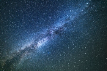 Wall Mural - beautiful bright milky way galaxy on the dark sttary sky. space, astronomical background.