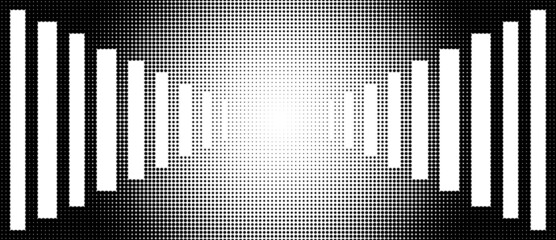 Aufkleber - Halftone. Abstract dotted background. Texture of black dots. Monochrome gradient background. Vector illustration.