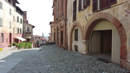 Wall Mural - Scenic sight in the beautiful city of Saluzzo, Province of Cuneo, Piedmont, Italy.