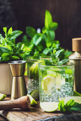 Wall Mural - Mojito Summer Drink with Lime MInt and Ice