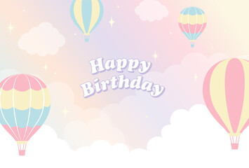 Wall Mural - vector background with hot-air balloons in the sky for banners, cards, flyers, social media wallpapers, etc.