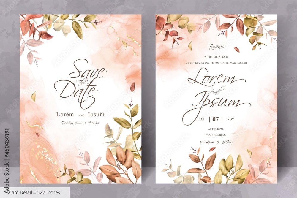 Set of Rustic Bohemian Fall Autumn Wedding Invitation Design Frame ...