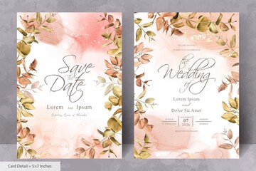 Wall Mural - Set of Rustic Bohemian Fall Autumn  Wedding Invitation Design Frame