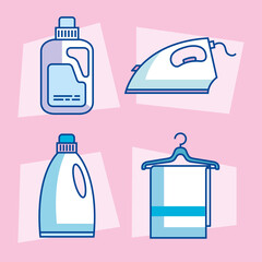 Canvas Print - laundry service icons