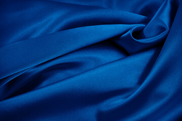 Wall Mural - Blue, silk satin background. Elegant silk background for design.