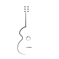 Vector illustration of guitar silhouette.