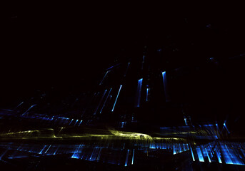 Fototapete - Technological textured background. Fractal graphics. Science and technology concept.
