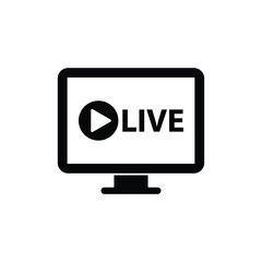 Poster - live icon vector red button. Live streaming icon. 