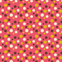 Poster - Colorful dots vector seamless repeat pattern print background